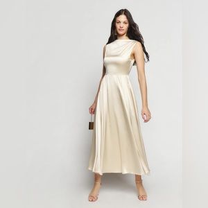 Reformation - Almond Silk Dress